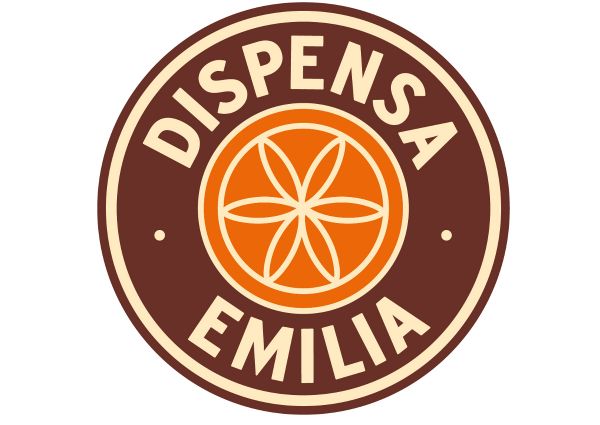 Logo Dispensa Emilia. Ristorante emiliano a Bologna Centrale. Specialità emiliane, tigelle, tortellini e crescentine.