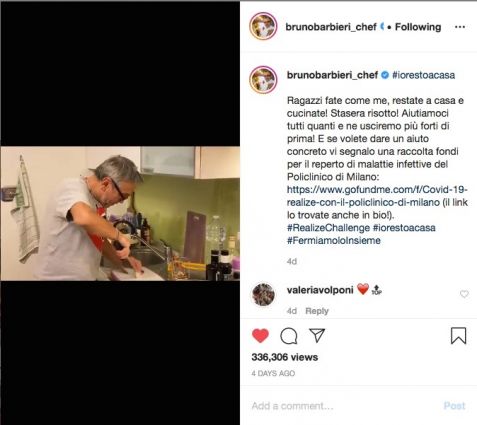 Bruno Barbieri chef cucina a casa. Ricetta chef stellato contro Coronavirus. #iorestoacasa