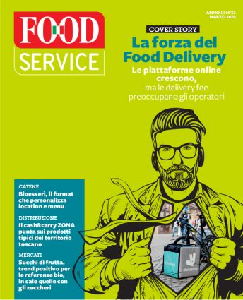 Copertina Food Service, Marzo 2020: Food Delivery. Piattaforme online e delivery fee. Trend mercati e distribuzione food.