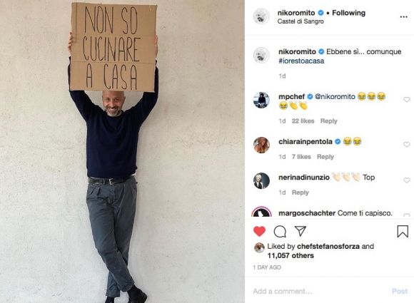 Chef Niko Romito scherza: Non so cucinare a casa. Ricette chef stellati contro Coronavirus.