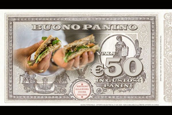 Buono panino: voucher sconto €50. Panini farciti, sostegno alla cucina italiana. Alessandro Frassica e la filiera alimentare.