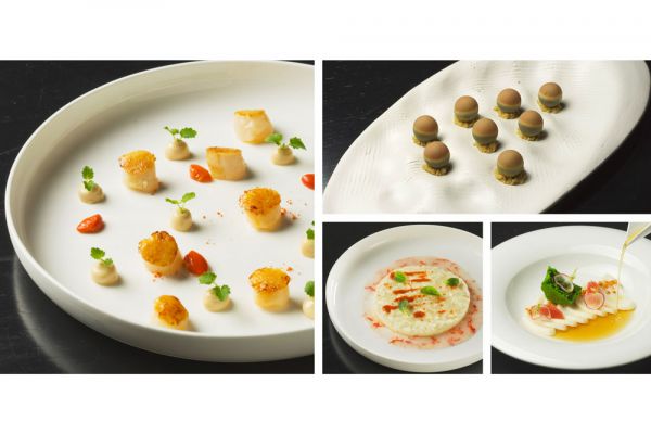 Piatti gourmet dello chef Andrea Berton. Capesante, risotto e mozzarella. Cucina italiana d'autore. #AndreaBerton #altaCucina