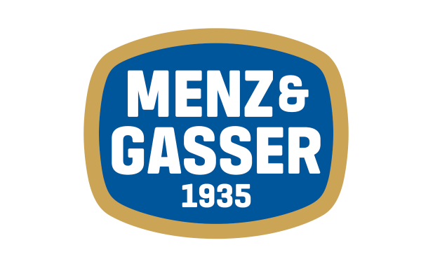 Logo Menz&Gasser. Condimenti e conserve di frutta dal 1935. Marchio storico italiano.