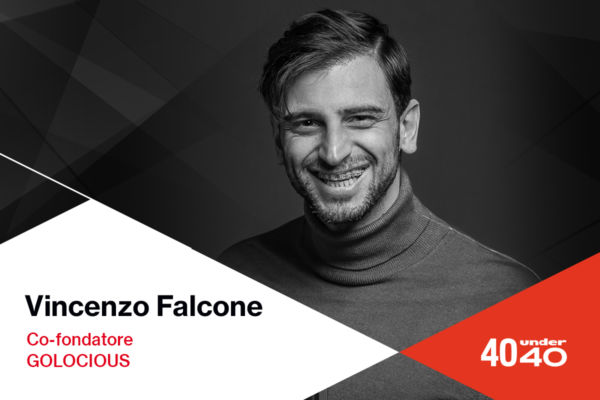 Ritratto di Vincenzo Falcone, co-fondatore Golocious, vincitore 40under40. Giovane imprenditore italiano.