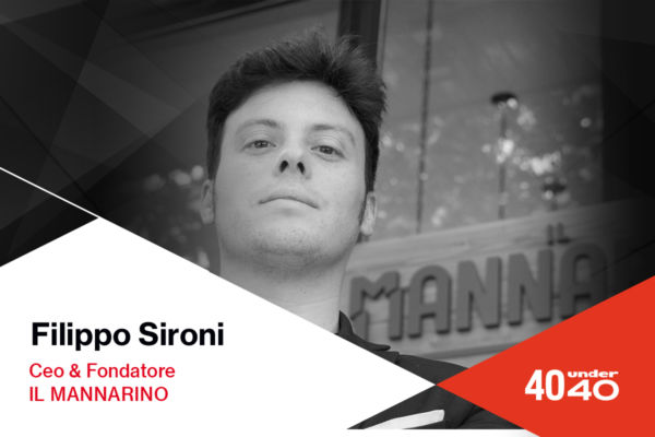 Filippo Sironi, CEO Il Mannarino, 40under40: ritratto in bianco e nero del fondatore.