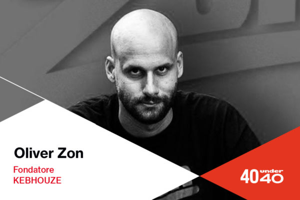 Oliver Zon, fondatore KEBHOUZE, nella lista 40under40. Ritratto in bianco e nero di un giovane imprenditore.