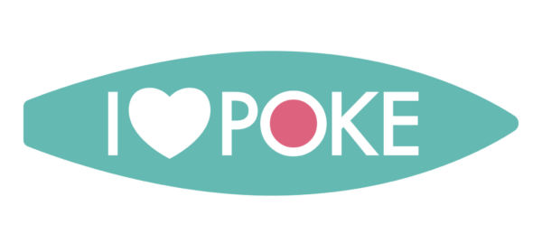 Logo I Love Poke. Cucina hawaiana, poke bowl.