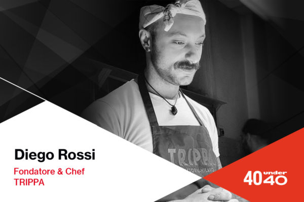 Diego Rossi, chef di Trippa Milano. Giovane talento 40under40, fondatore e cuoco innovativo.