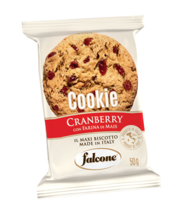 Biscotto Falcone cranberry, ideale per il vending. Snack dolce made in Italy.