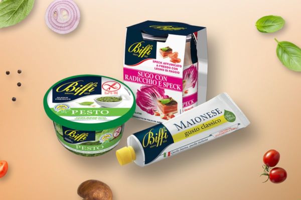 Linea Horeca Biffi: pesto, sugo radicchio e speck, maionese. Prodotti alimentari italiani di alta qualità.