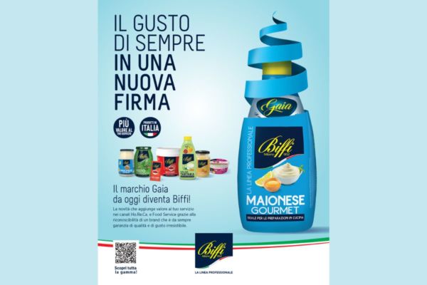 Gaia diventa Biffi Horeca: maionese gourmet e salse professionali. Nuovo marchio per ristorazione.