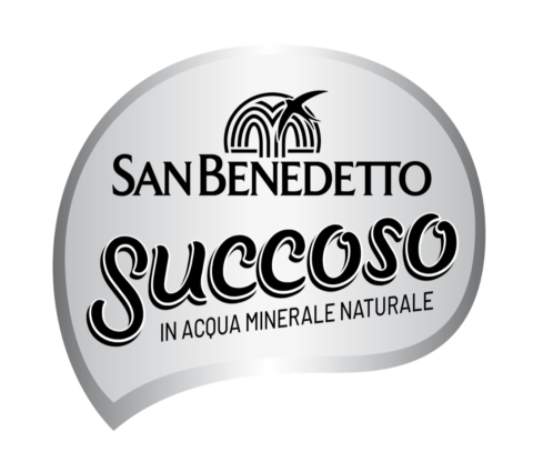Logo San Benedetto Succoso Zero: bevanda dissetante in acqua minerale naturale, gusto frutta.