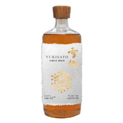 Bottiglia di Yukisato Single Grain, whisky giapponese nel portafoglio spirits di Coca-Cola HBC Italia.