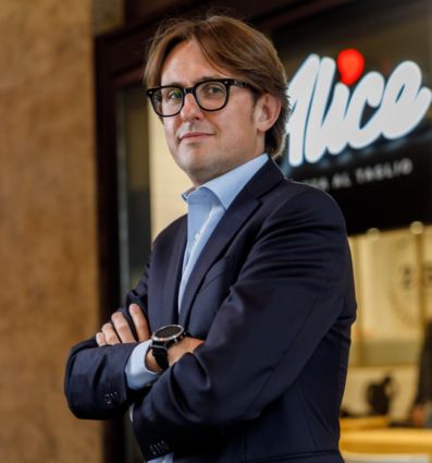 Claudio Baitelli, AD Alice Pizza. Ristorante pizza al taglio, espansione punti vendita.